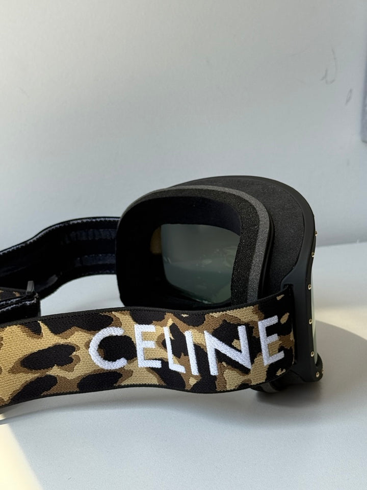Celine CL40196U Black Gold Studded Mirror Ski Mask