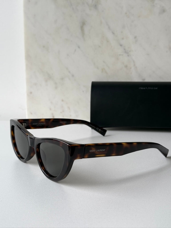 Saint Laurent SL676 Cat Eye Sunglasses in Havana Brown