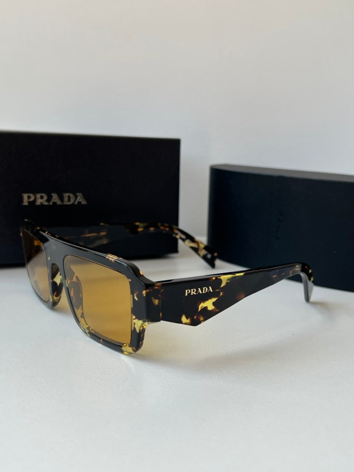 Prada PR A05S Aviator Sunglasses in Tortoise Yellow