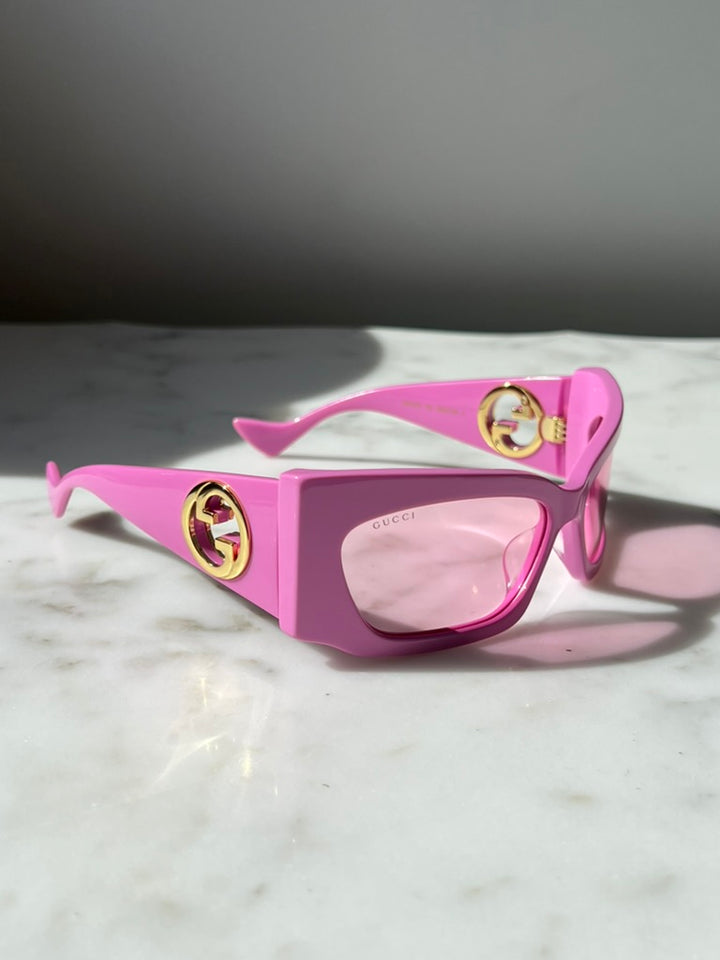 Gucci GG1412S Pink Shield Mask Sunglasses