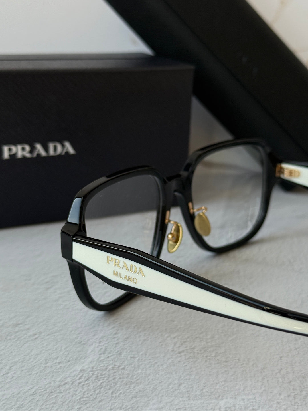 Prada PR B07VD Eyeglasses Frames in Black White