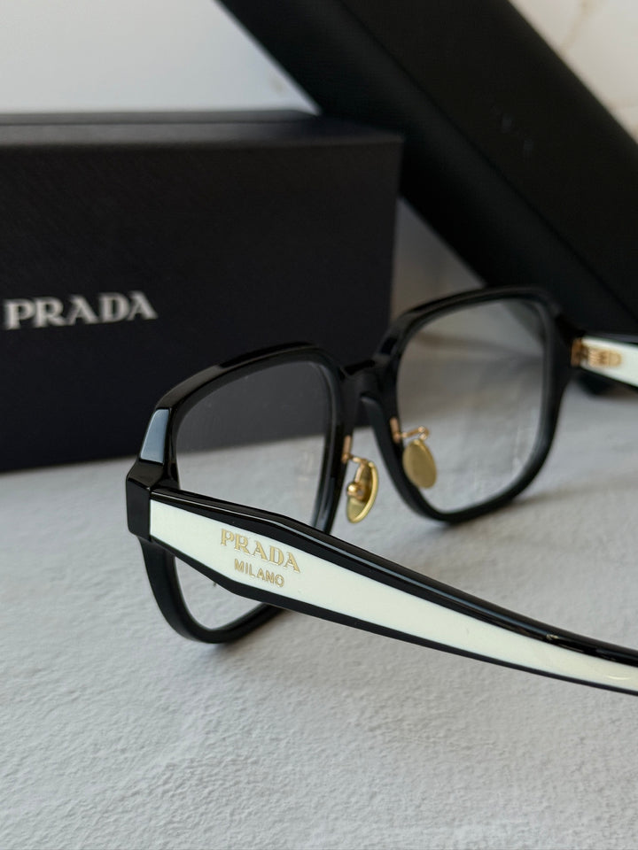 Prada PR B07VD Eyeglasses Frames in Black White