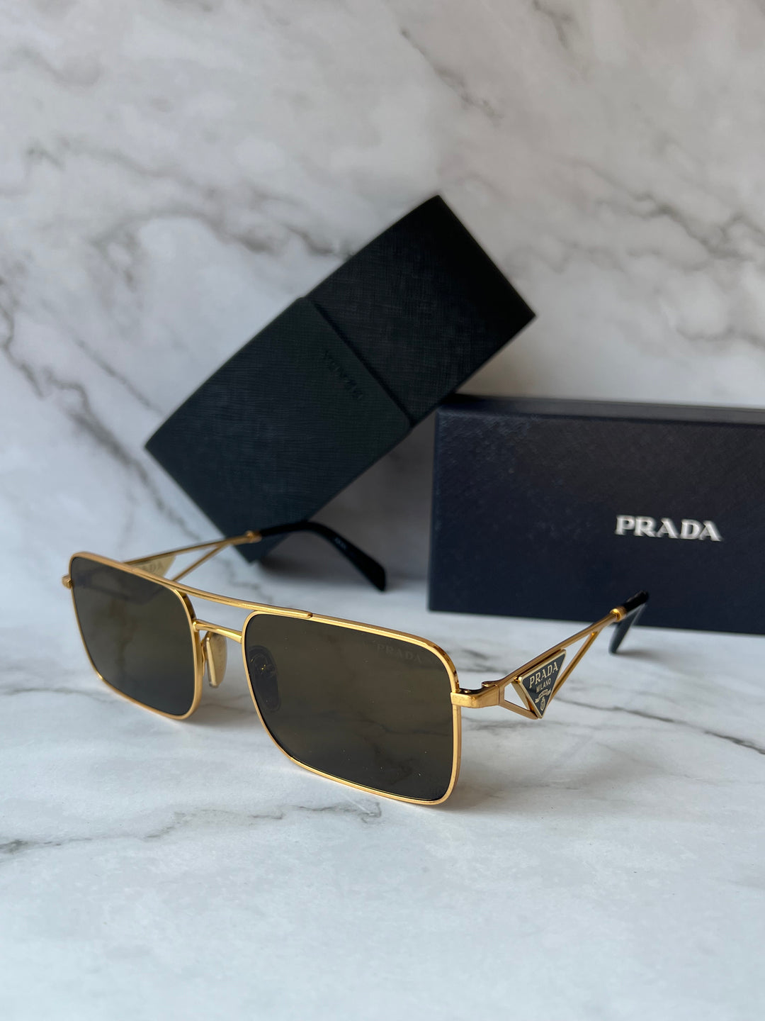 Prada PR A52S Sunglasses in Gold Brown