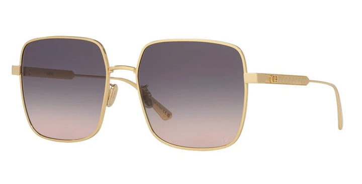 Dior Cannage S1U Square Sunglasses in Gold Grey