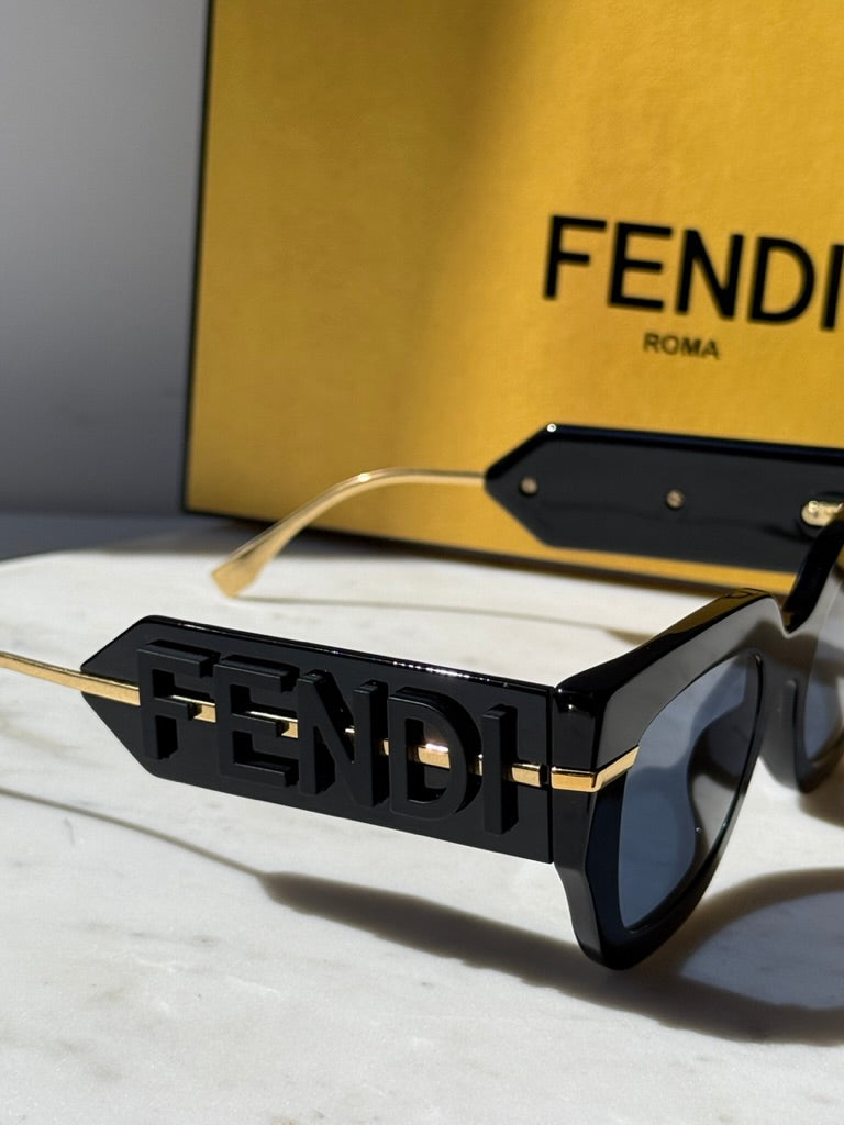 Fendi Fendigraphy FE40097I Black Logo Sunglasses
