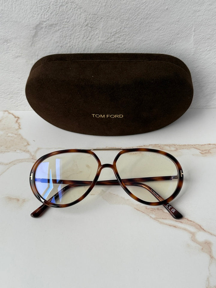 Tom Ford FT5838-B Brown Aviator Bluelight Frames