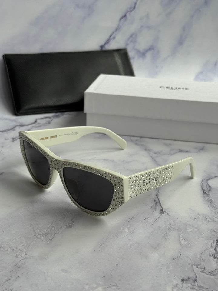 Celine CL4278US Animation White Crystal Sunglasses