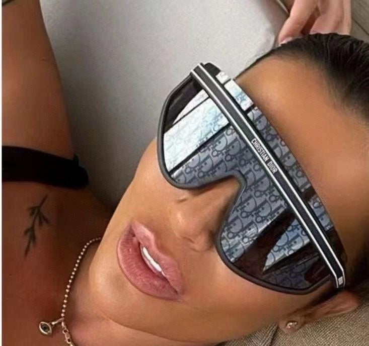 Dior DiorClub M2U Mask Sunglasses in Blue Monogram Logo