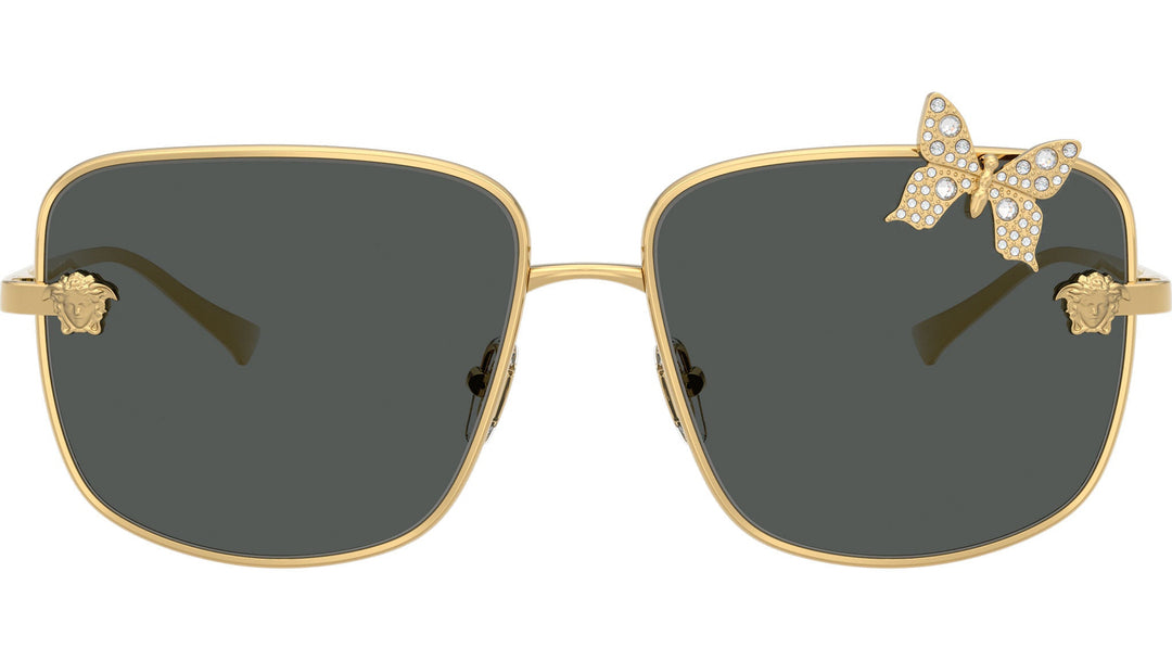 Versace VE2282 Crystal Butterfly Sunglasses in Gold