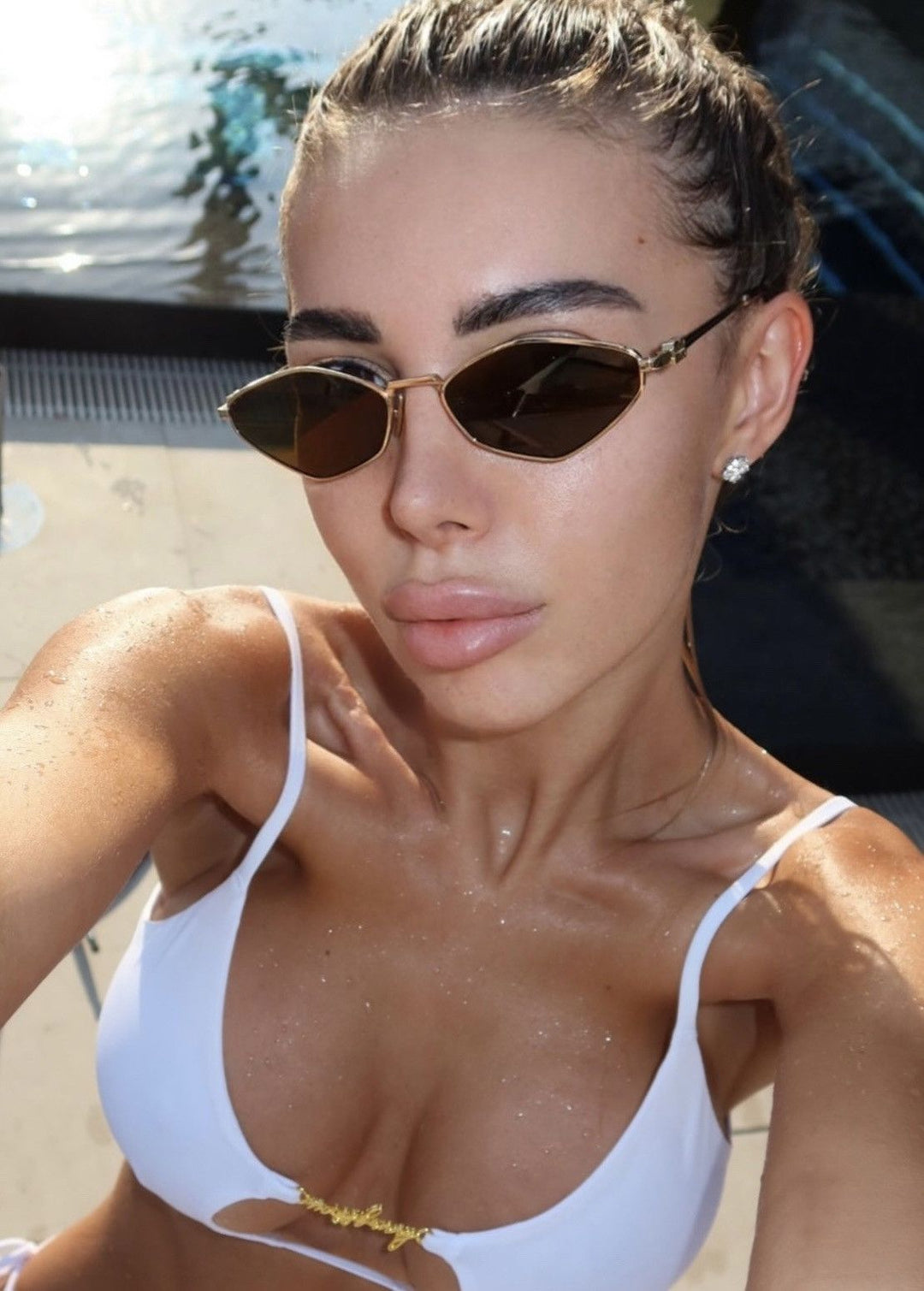 Miu Miu MU56ZS Sunglasses in Gold Brown