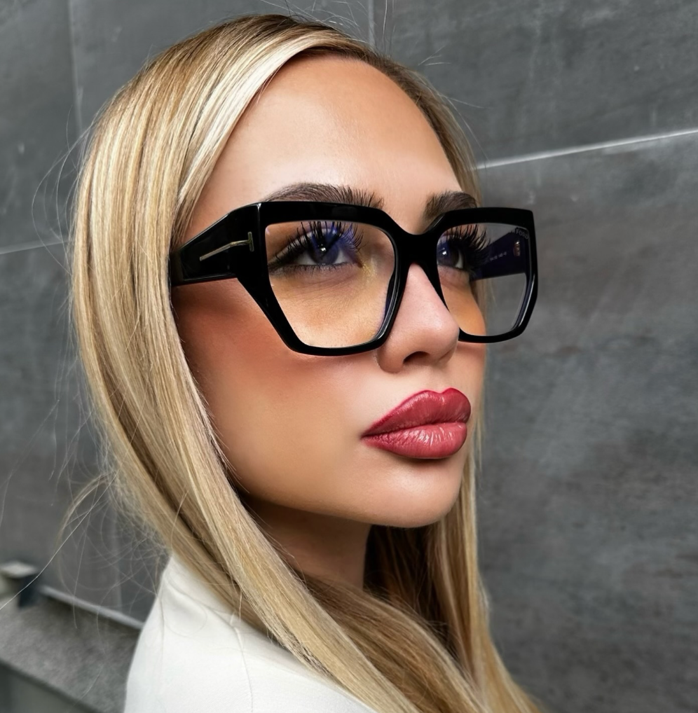 Tom Ford FT5951-B Oversized Havana Bluelight Frames