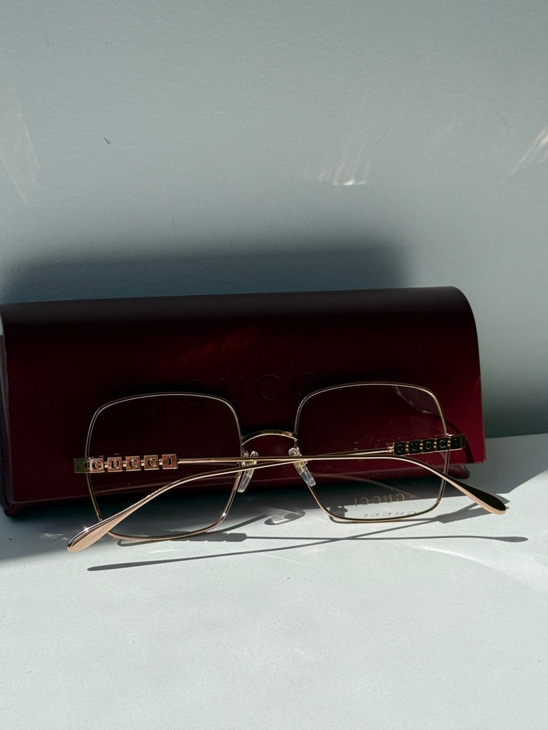 Gucci GG1434O Rose Gold Metal Square Frames
