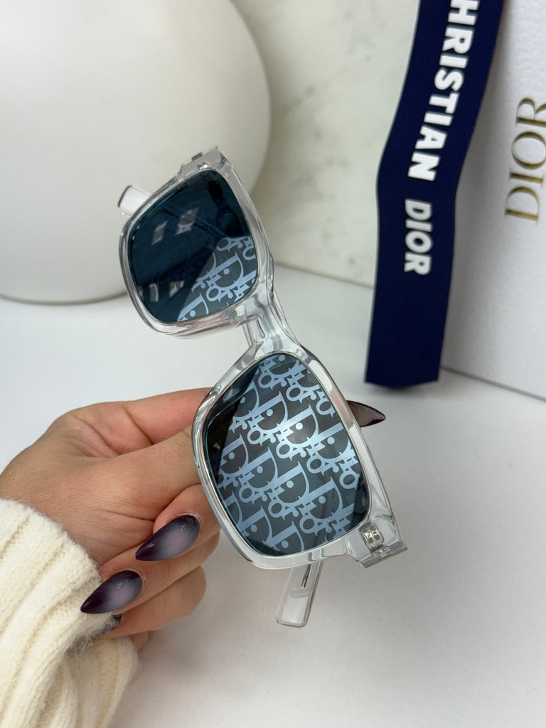 Dior CDLink S1U Sunglasses in Clear Mirror Logo | Designer Daydream