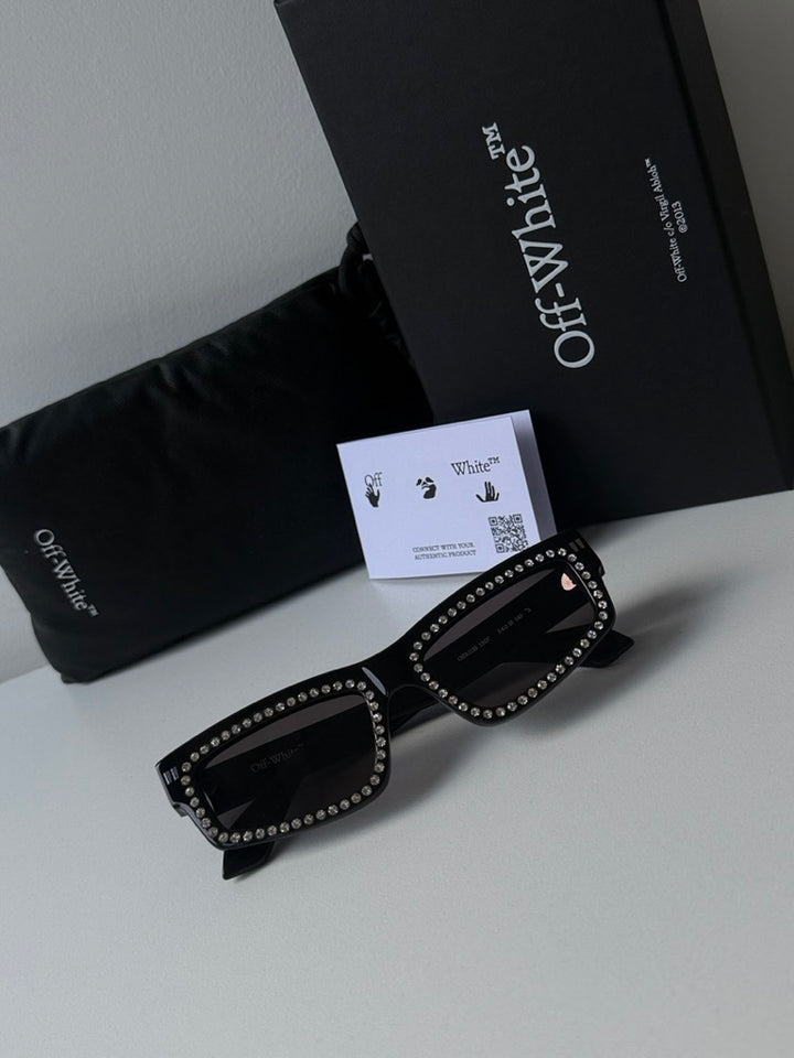Off White Miramar Sunglasses in Black Crystal