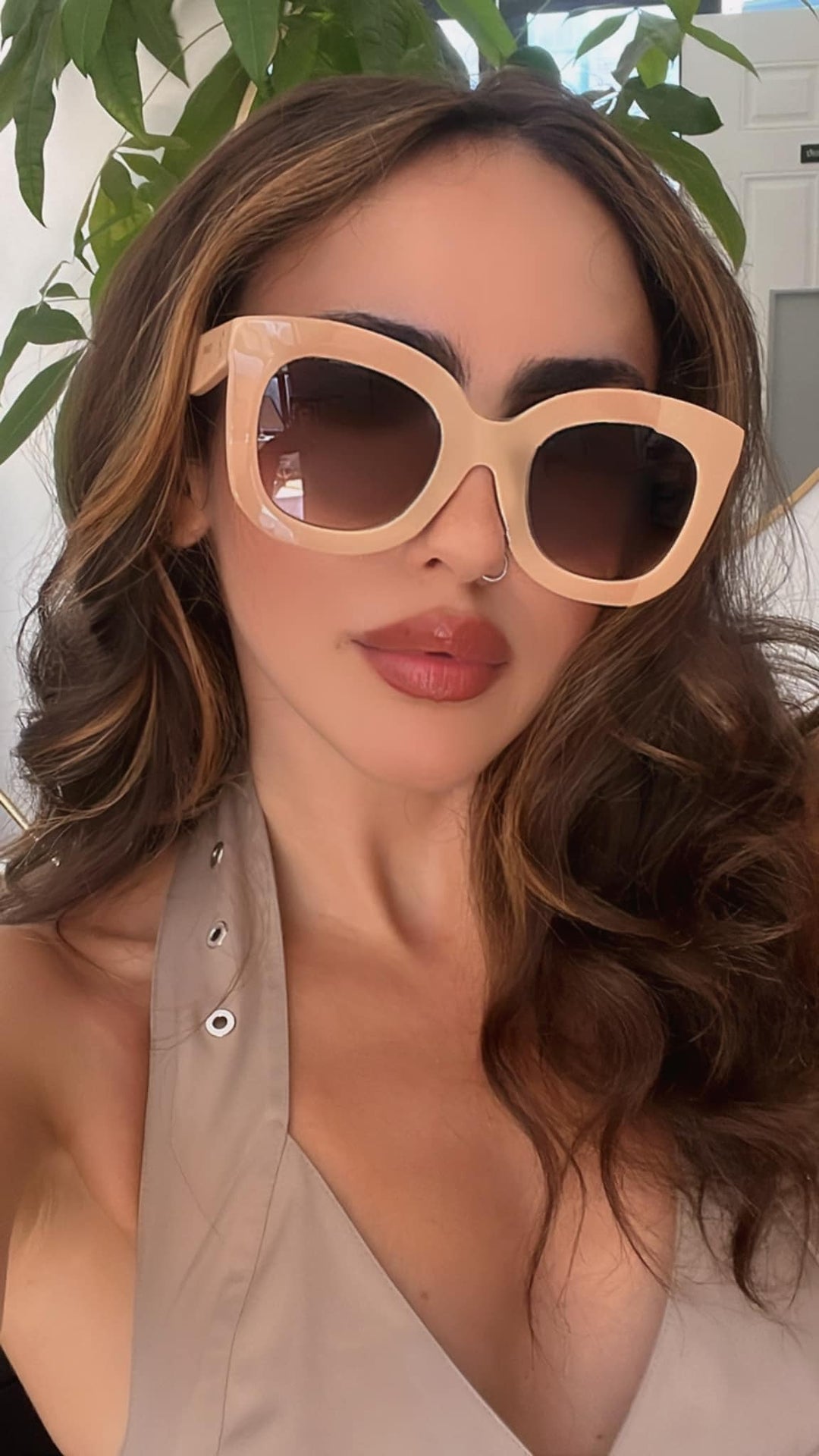 Celine CL4005FN Beige Marta Sunglasses