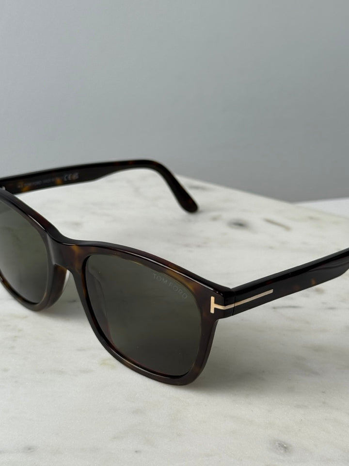 Tom Ford Eric sunglasses, Havana Brown frame with dark green lenses