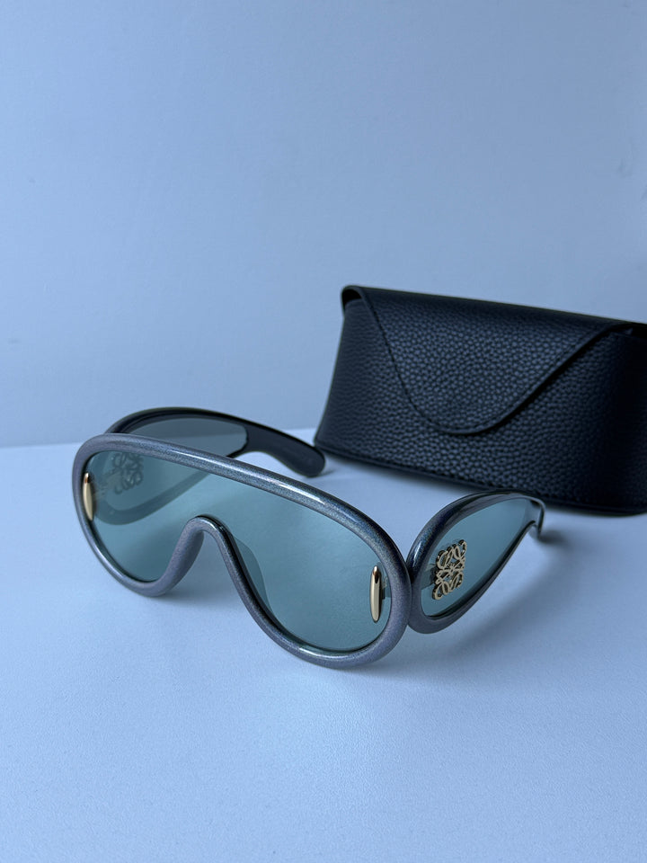 Loewe LW40108I Wave Mask Sunglasses in Blue Mirror