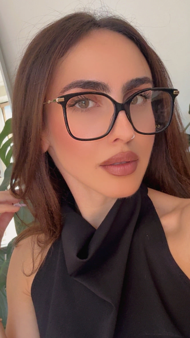 Gucci GG0512O Square Metal Leg Eyeglasses Frames in Black