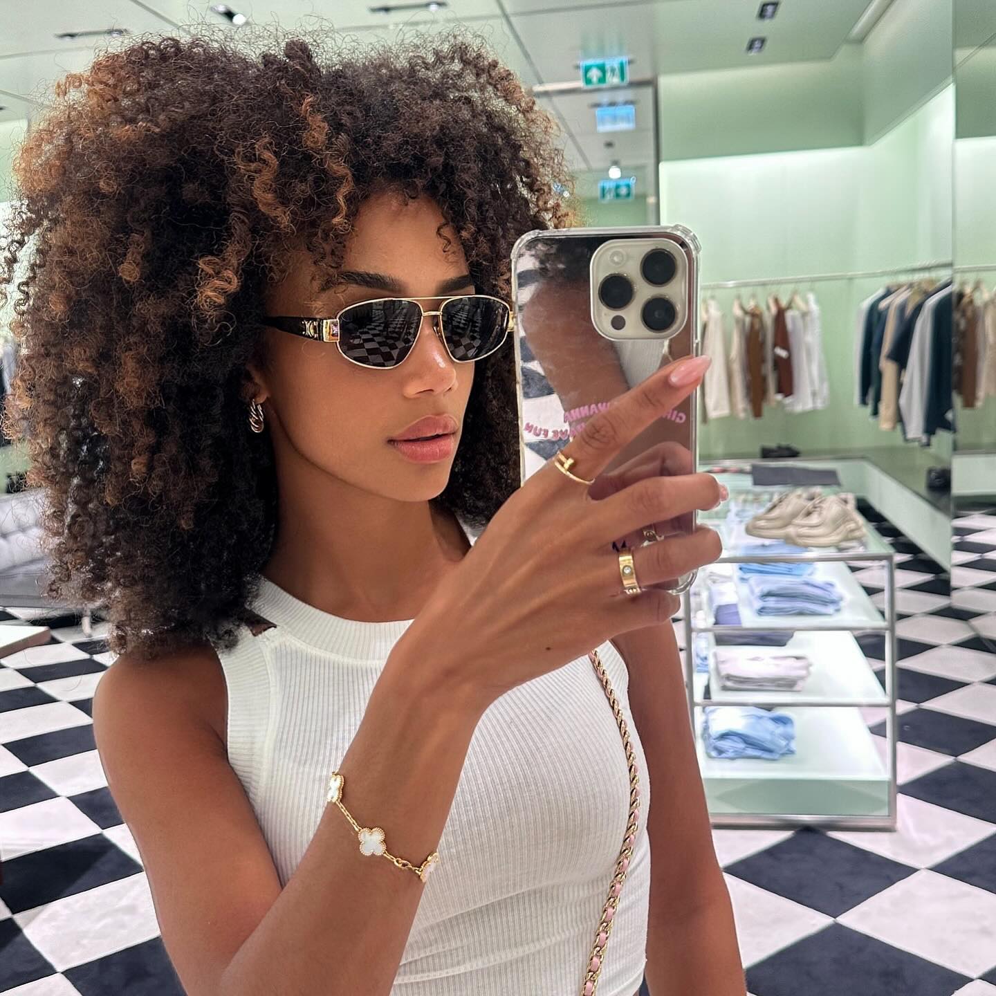 Celine CL40281U Triomphe Silver Metal Aviator Sunglasses