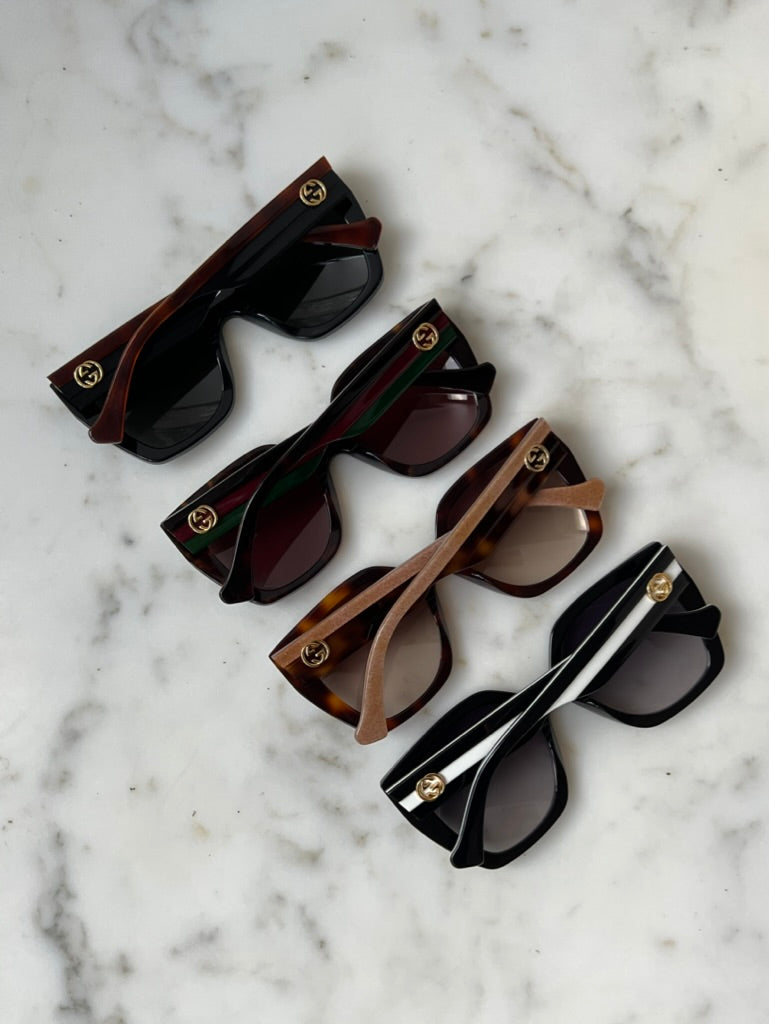 Gucci GG1300S Square Sunglasses in Havana Glitter – Designer Daydream