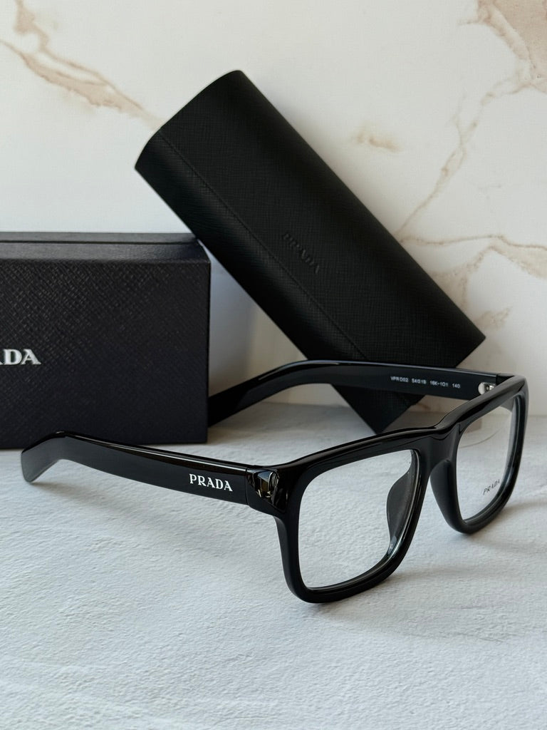 Prada PR D02V Rectangular Eyeglasses Frames in Black