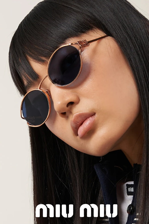 Miu Miu MU52YS Rose Gold Blue Oval Metal | Designer Daydream