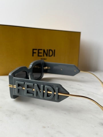 Fendi FE40133I Fendigraphy Grey Square Sunglasses