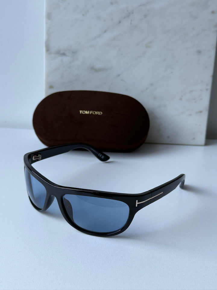 Tom Ford Anders FT1363 Mask Sunglasses in Black Blue