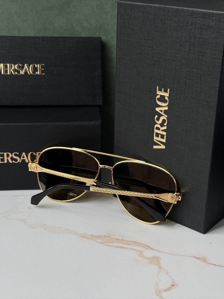 Versace VE2283 Aviator Sunglasses in Gold Mirror
