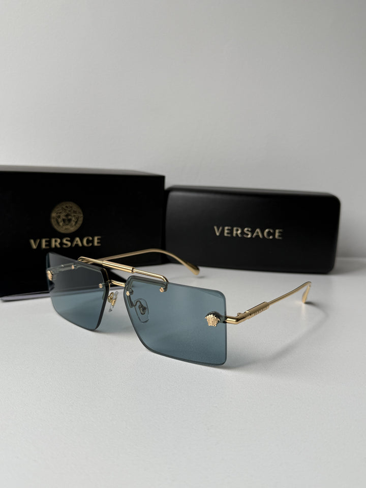 Versace VE2245 Blue Square Medusa Sunglasses