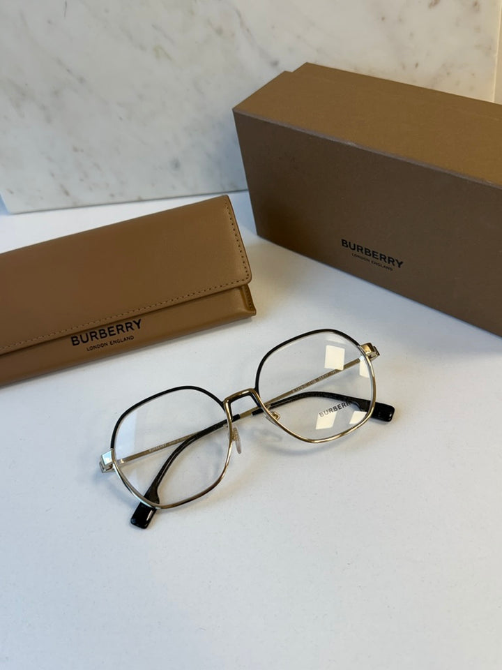 Burberry BE1379D Winston Black Gold Metal Round Frames