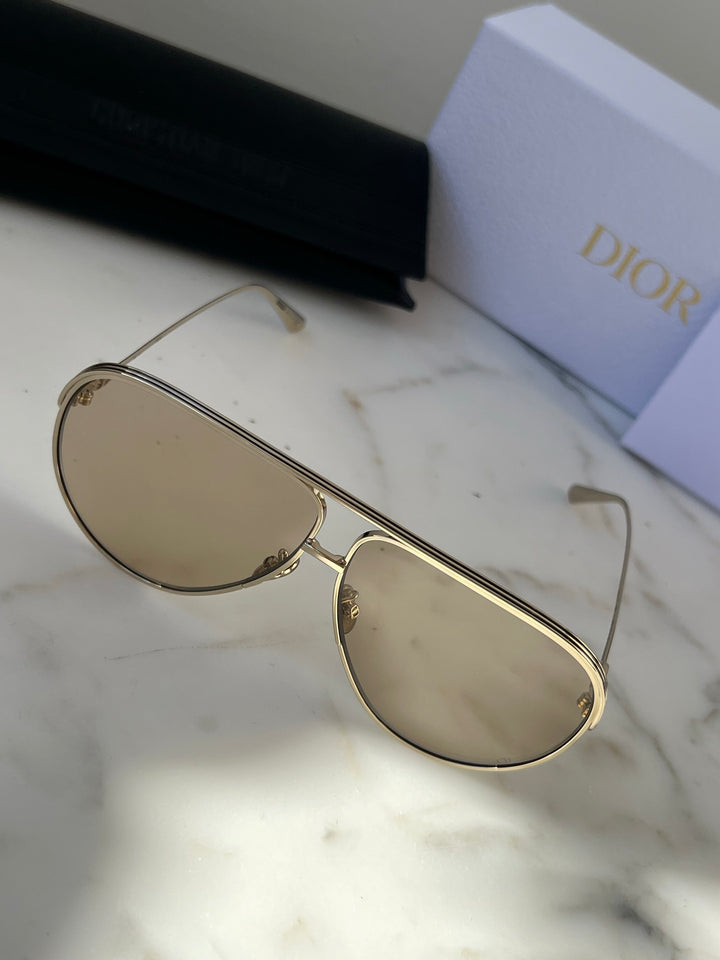 Dior EverDior A1U Aviator Sunglasses in Gold Beige