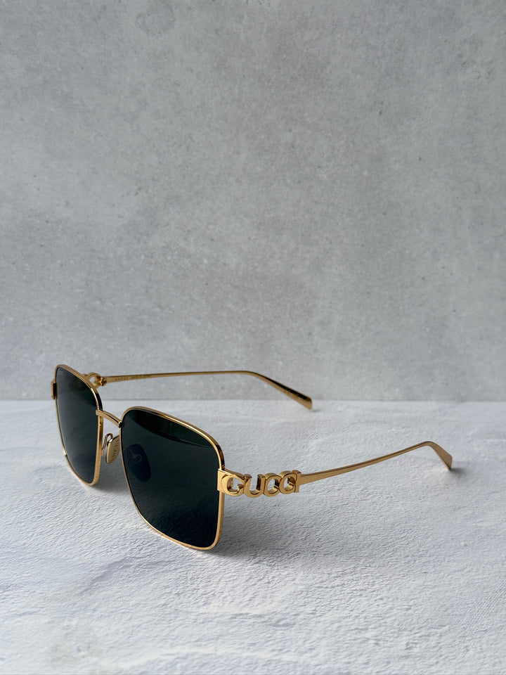 Gucci GG1937S Square Wrap Sunglasses in Gold