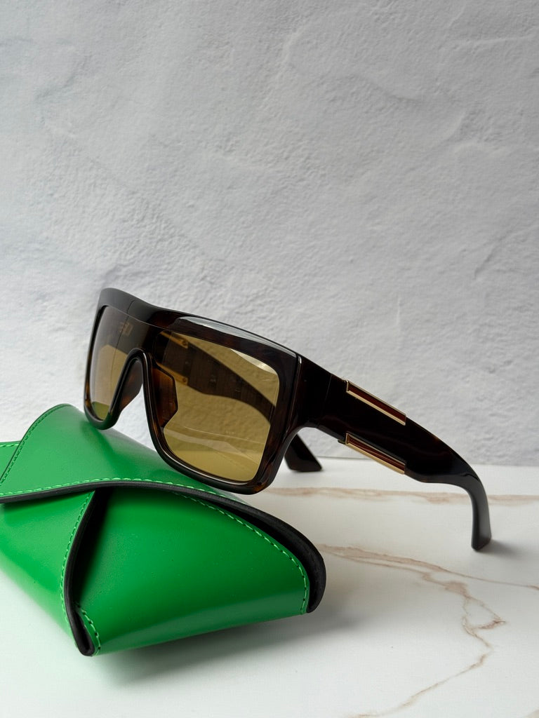 Bottega Veneta BV1451S Havana Brown Mask Sunglasses
