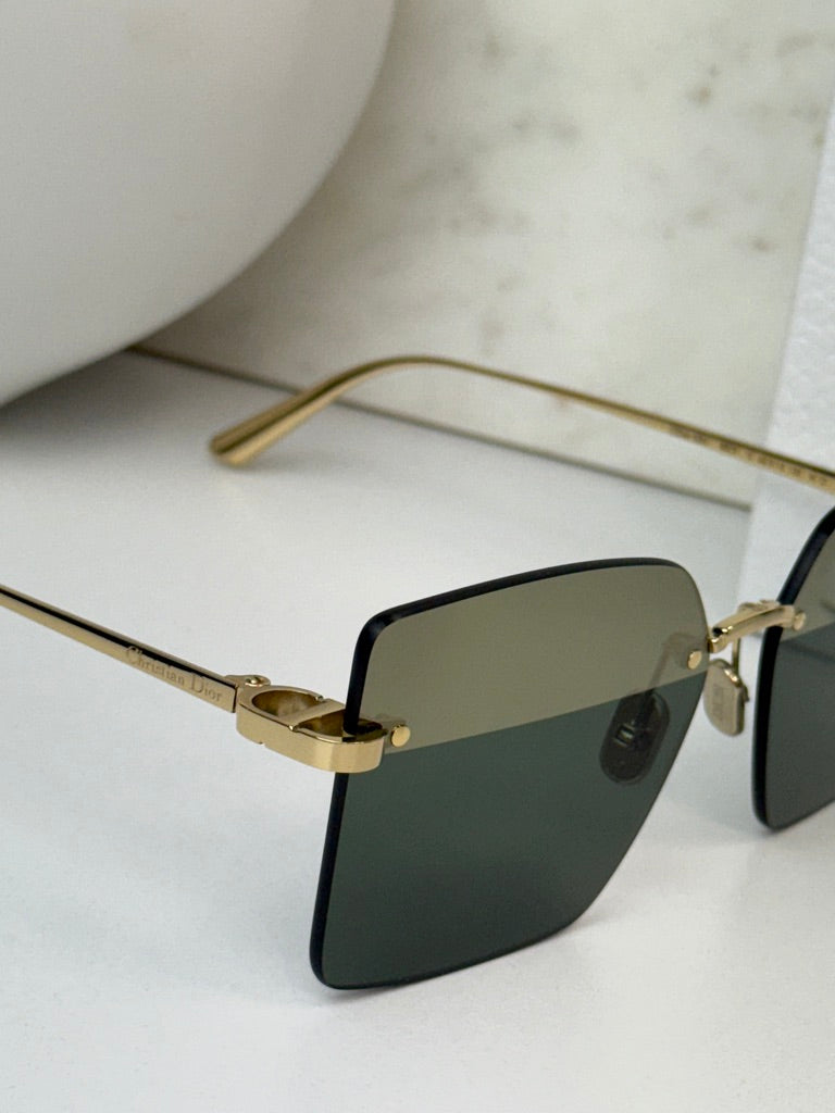 Dior CDior S3U Rimless Sunglasses in Green Mirror