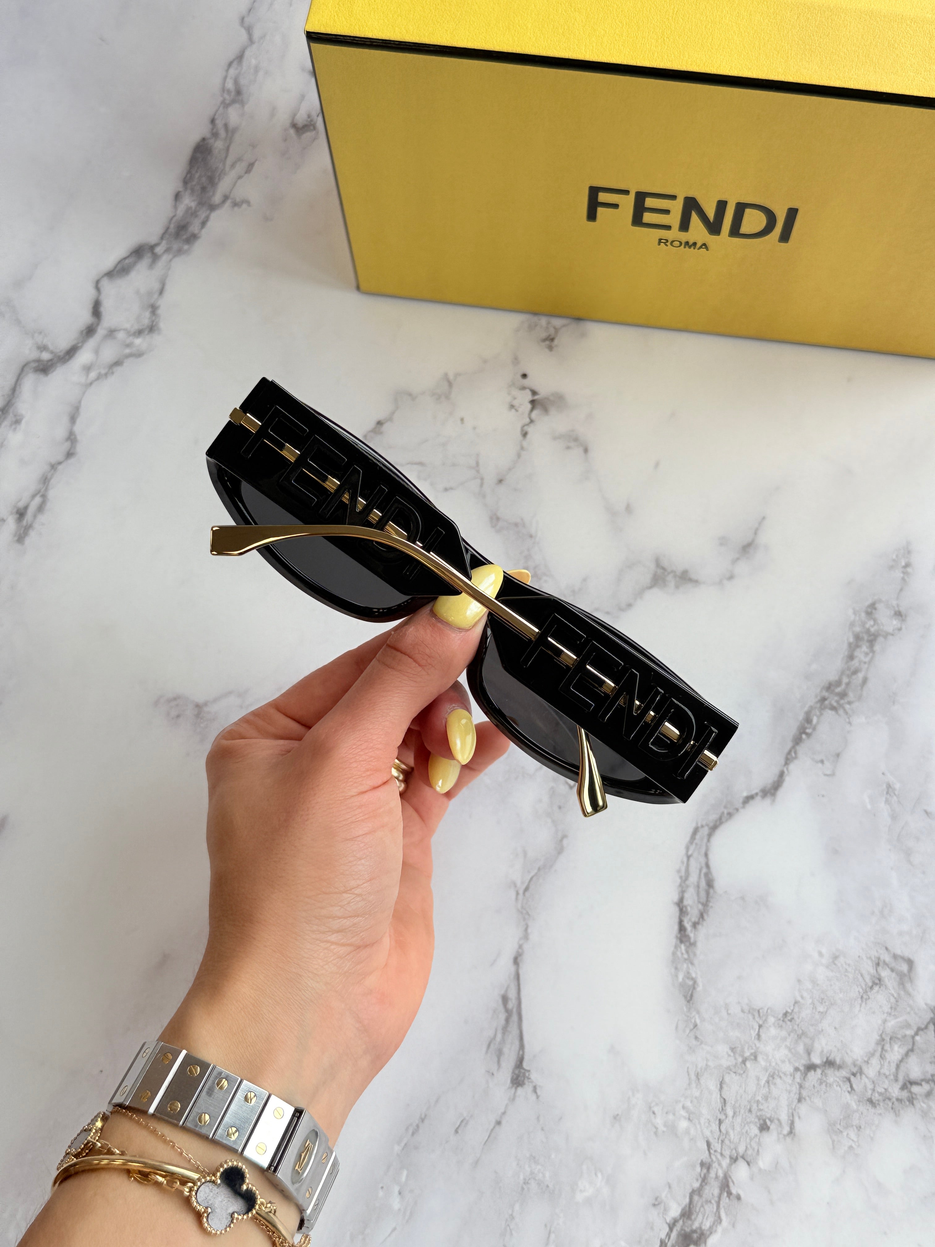 Fendi FE40120I Fendigraphy Black Wrap Sunglasses – Designer Daydream