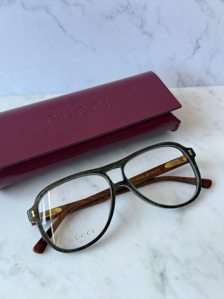 GG1044O Aviator Eyeglasses Frames in Blue Brown