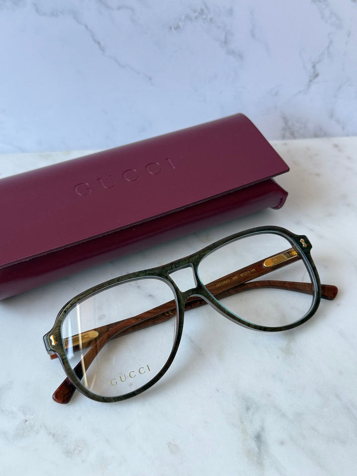 GG1044O Aviator Eyeglasses Frames in Blue Brown