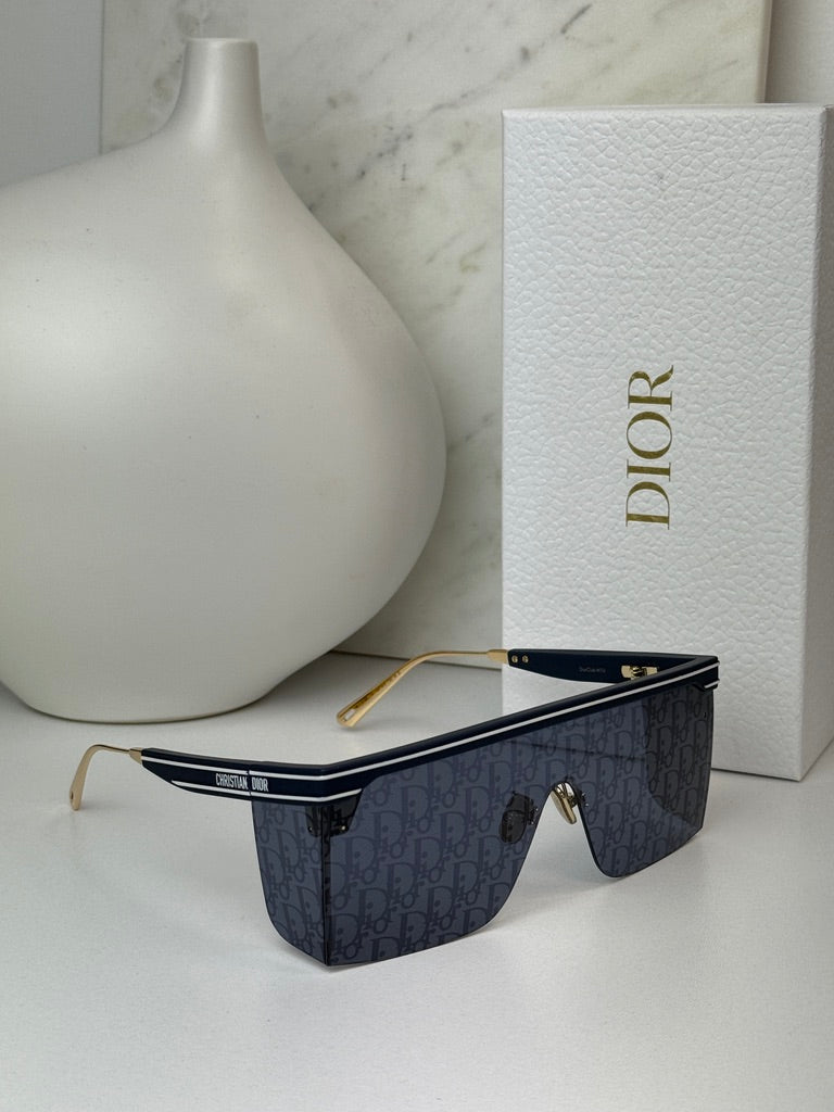 Dior DiorClub M1U Mask Sunglasses in Navy Blue Mirror