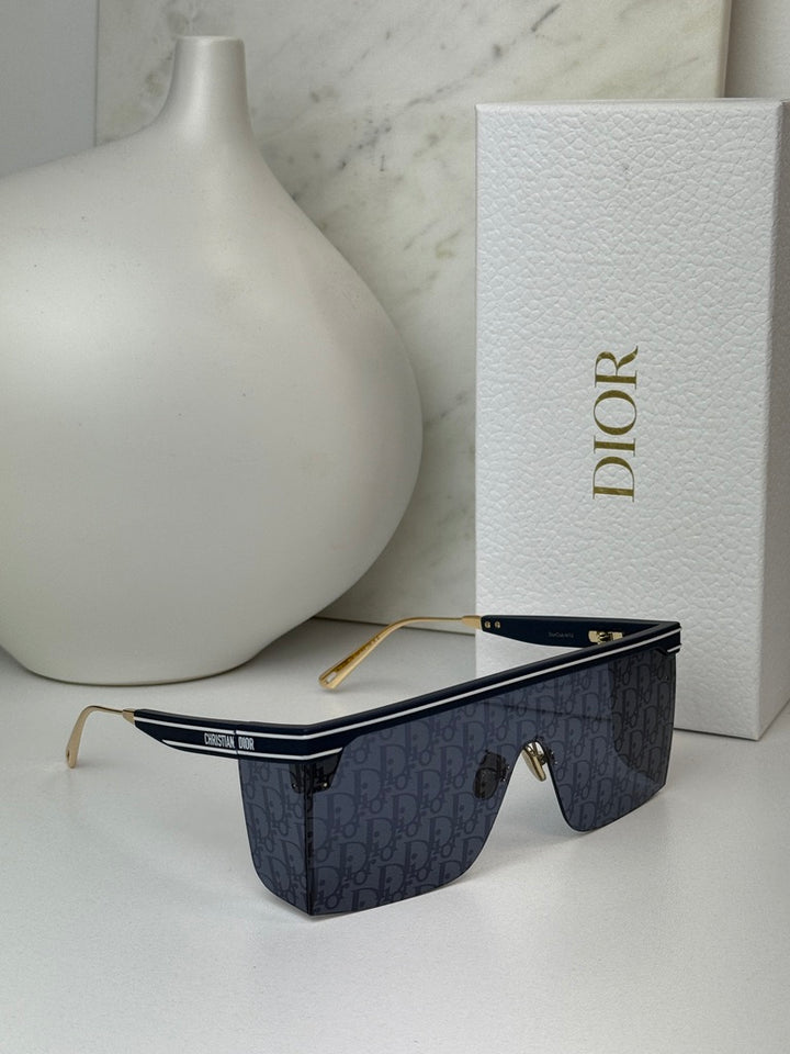 Dior DiorClub M1U Mask Sunglasses in Navy Blue Mirror