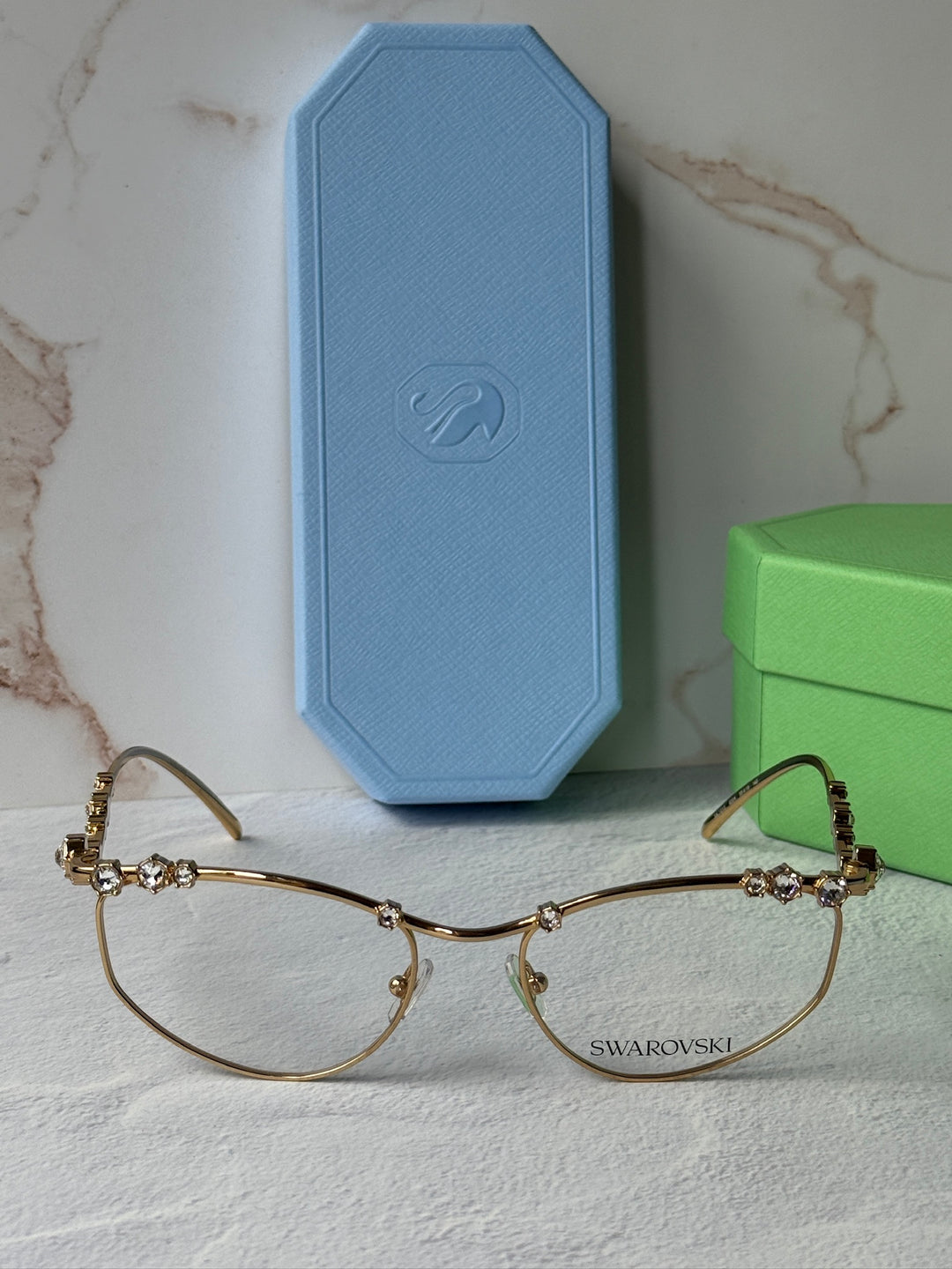 Swarovski SK1015 Gold Crystal Eyeglasses Frames