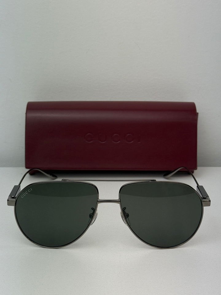 Gucci GG1311S Silver Metal Aviator Sunglasses