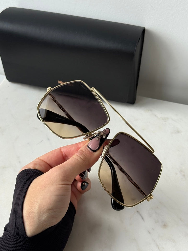 Max Mara MM0102 Sunglasses in Gold Smoke