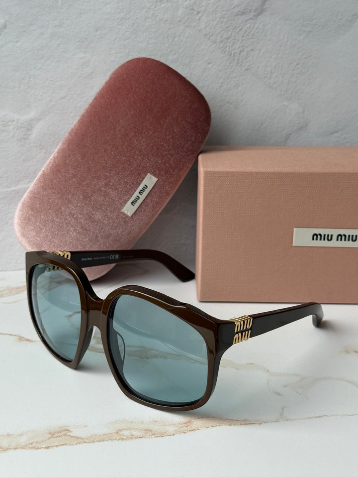 Miu Miu MUA07S Brown Blue Oversized Sunglasses