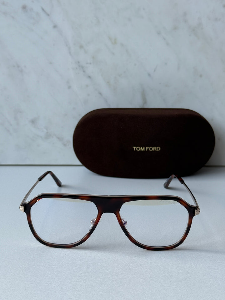 Tom Ford FT5943-B Brown Aviator Bluelight Frames