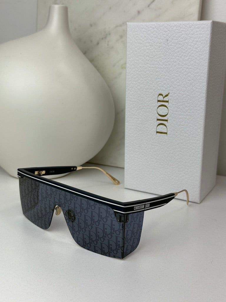 Dior DiorClub M1U Mask Sunglasses in Navy Blue Mirror