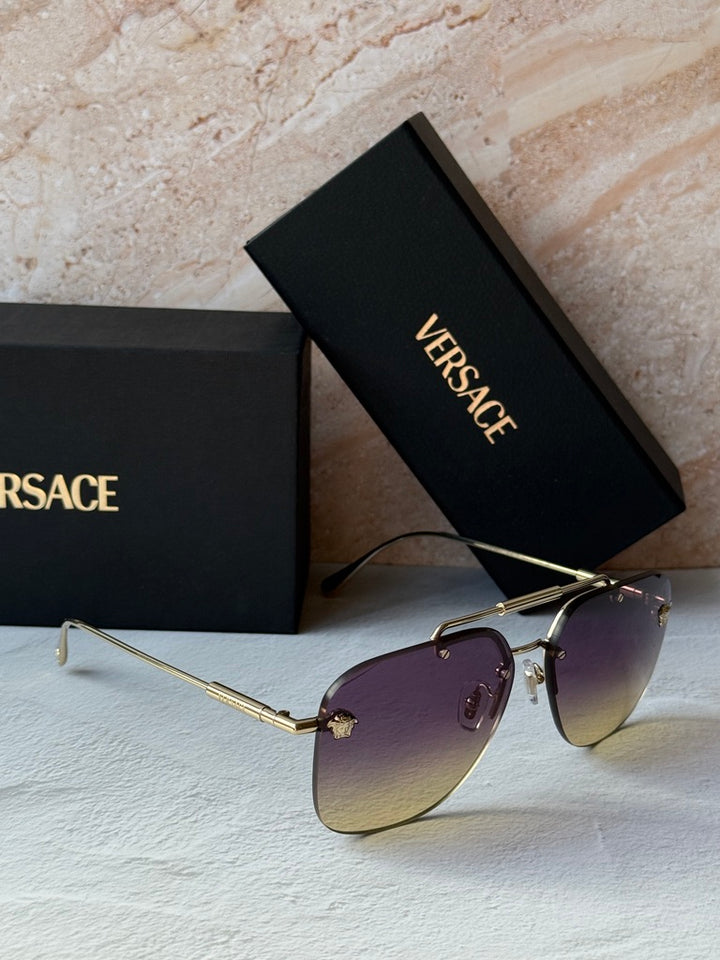 Versace VE2296 Medusa Aviator Sunglasses in Gold Violet