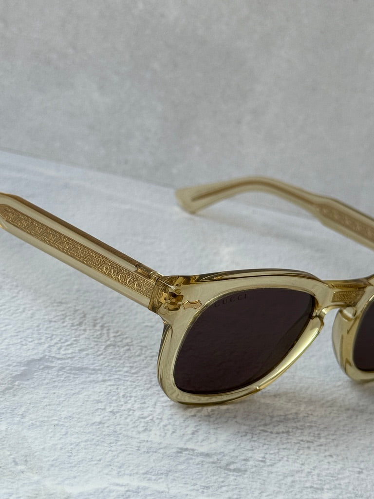 Gucci GG0182S Transparent Brown Sunglasses