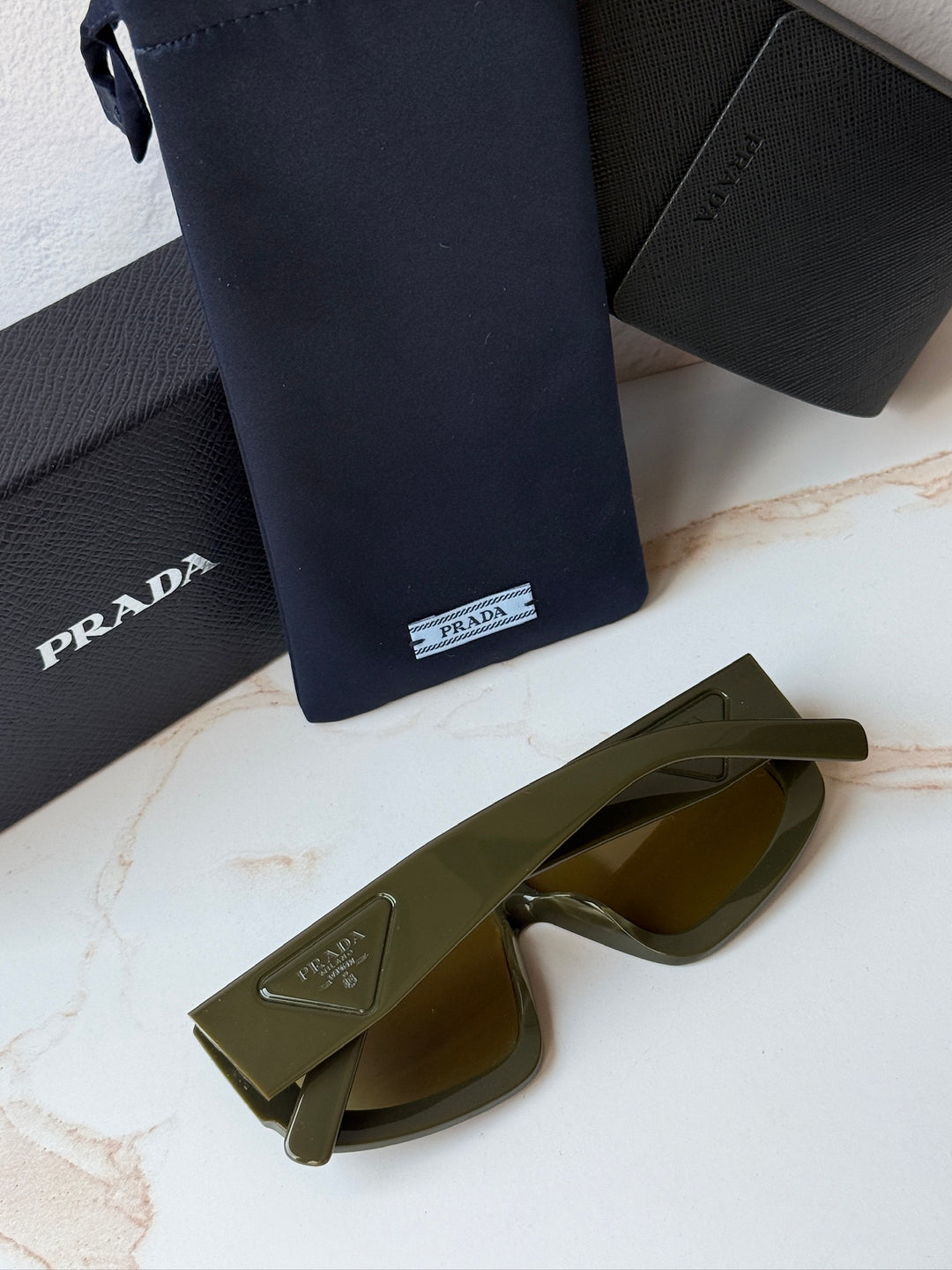 Prada PR D10S Sunglasses in Olive Green