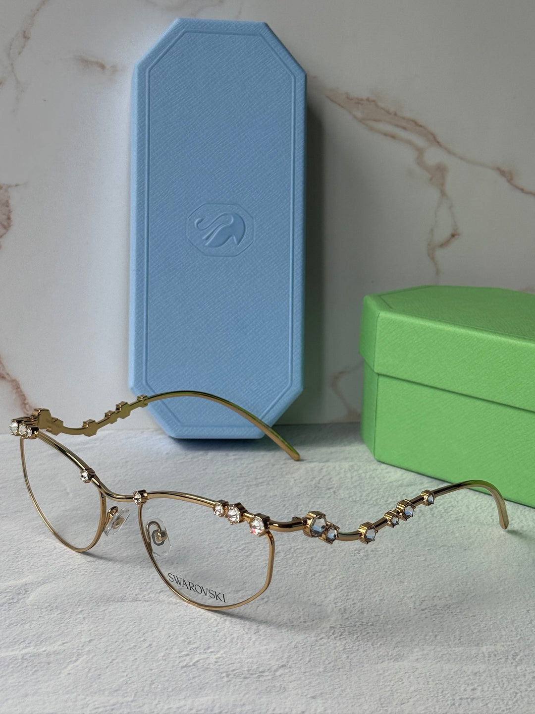 Swarovski SK1015 Gold Crystal Eyeglasses Frames